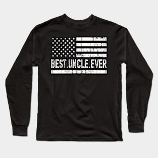 Father's Day Best Uncle Ever with US American Flag Long Sleeve T-Shirt